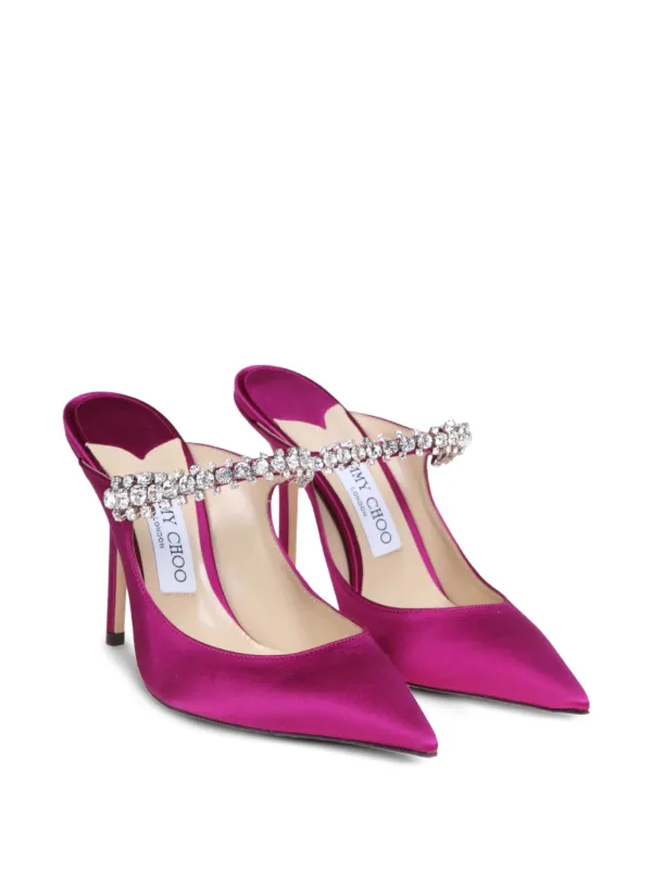 Jimmy Choo 100mm crystal-embellished Pointed Mules | Pink | FARFETCH
