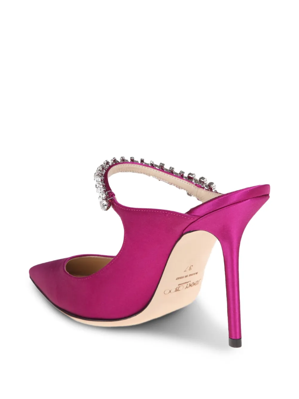  Jimmy Choo 100mm Crystal-embellished Pointed Mules - Pink 