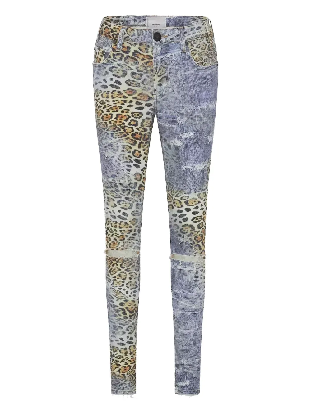 One Teaspoon Freebirds Ii Ripped Leopard Jeans In Blue
