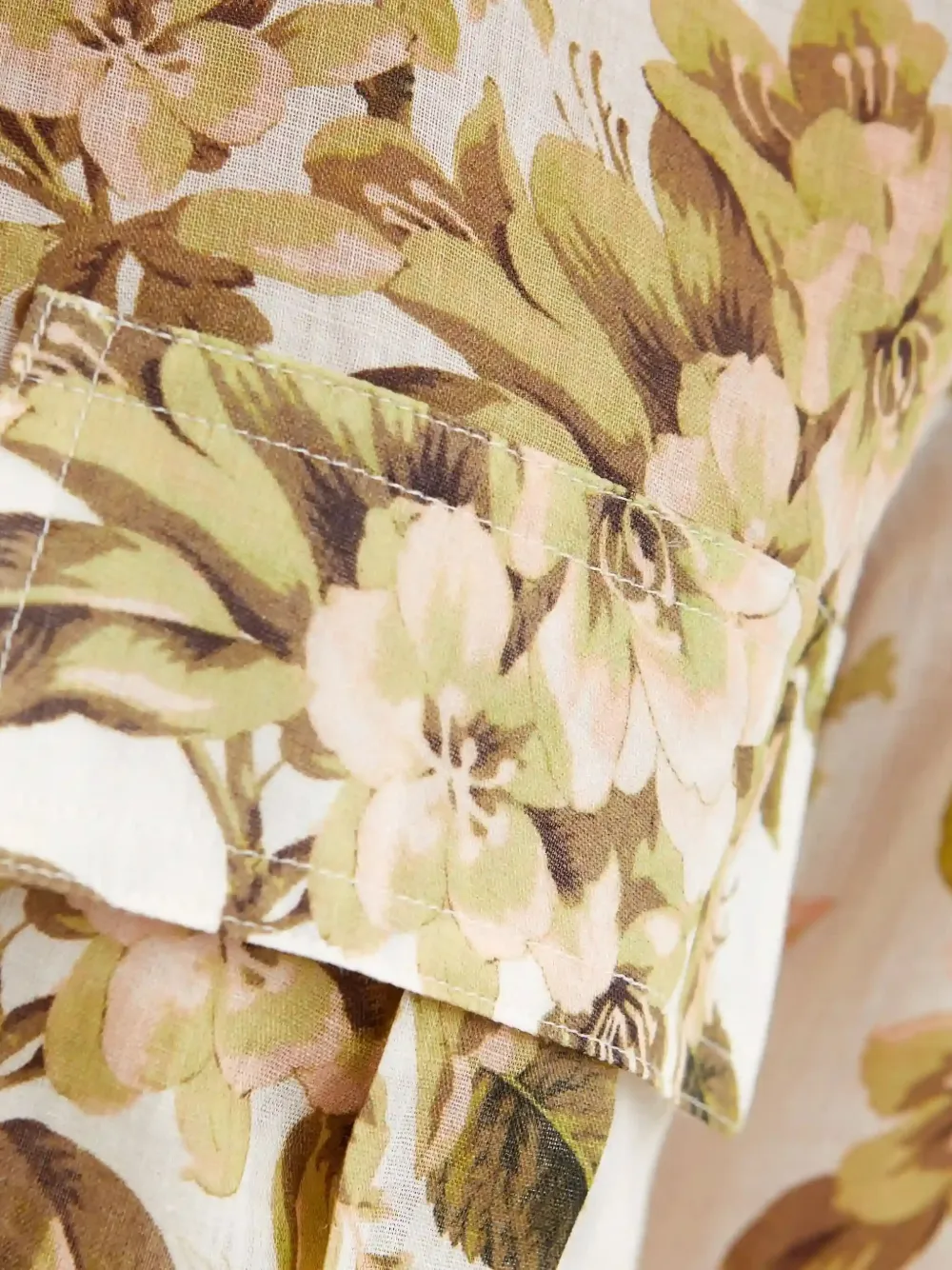 ZIMMERMANN Shirt met bloemen en zak Beige