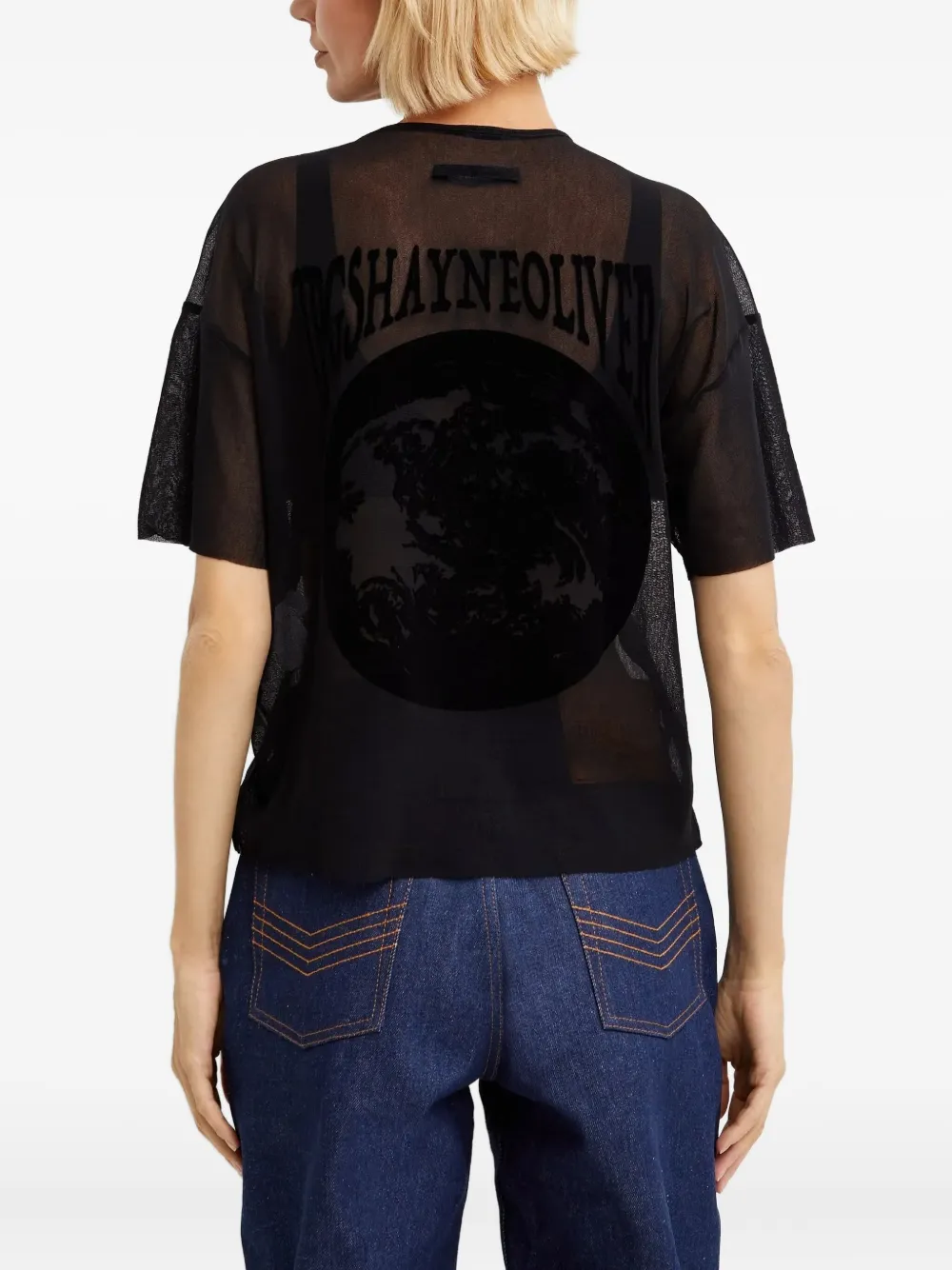 Jean Paul Gaultier Short-sleeves Tulle T-shirt In Black