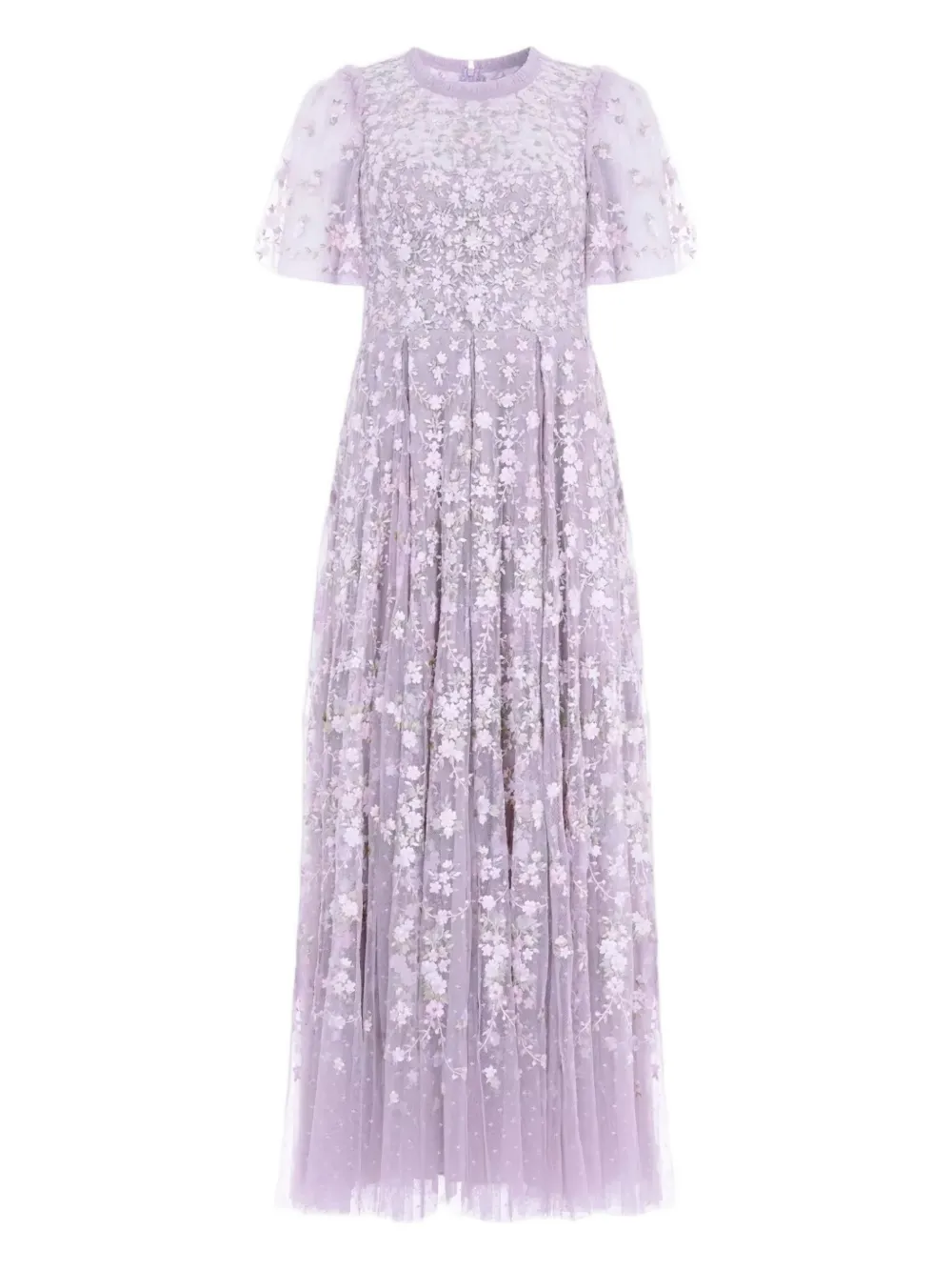 Needle & Thread Victoria Ditsy floral-embroidered midi dress - Viola