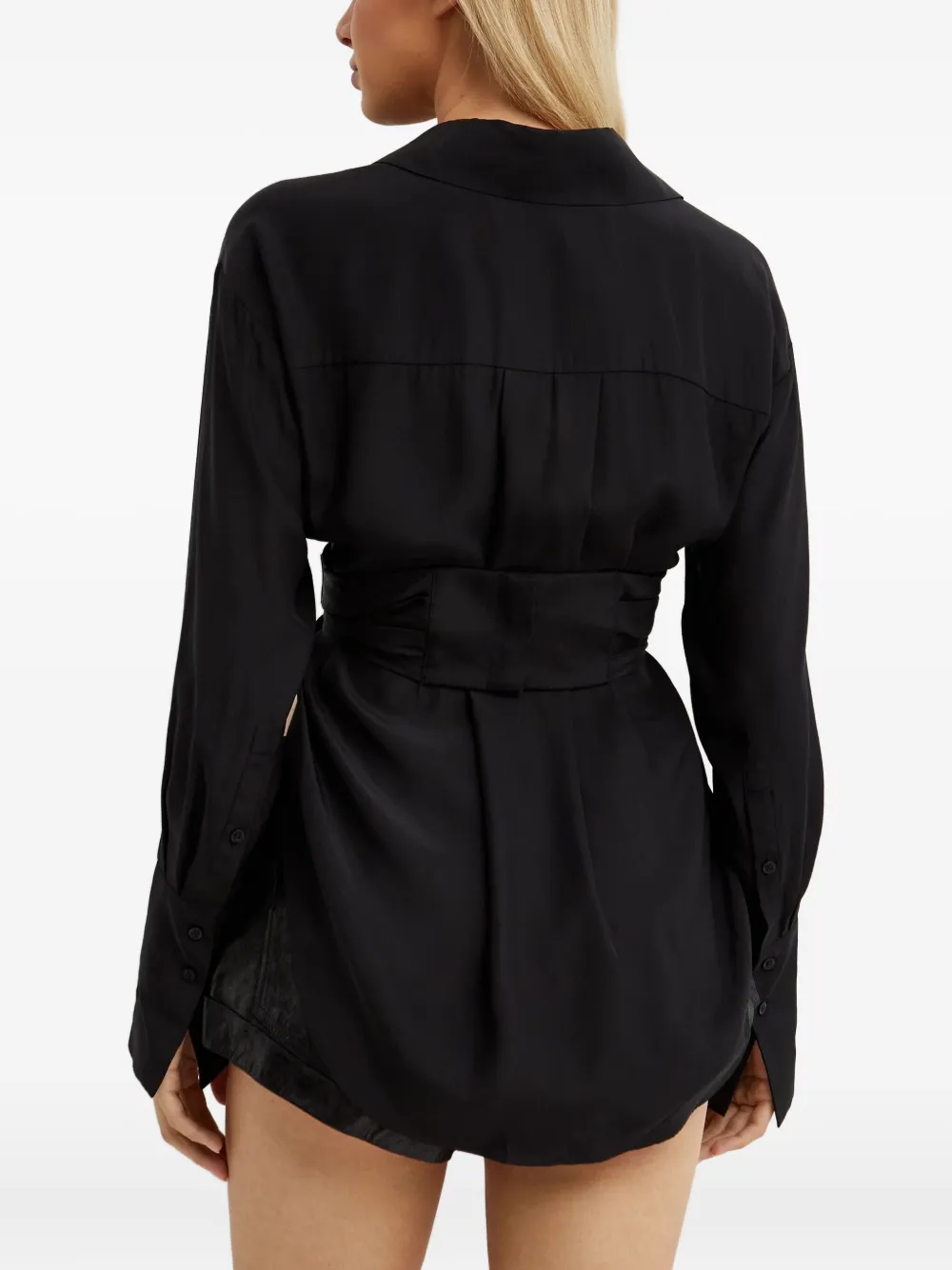 GAUGE81 Sabinas wikkelblouse Zwart