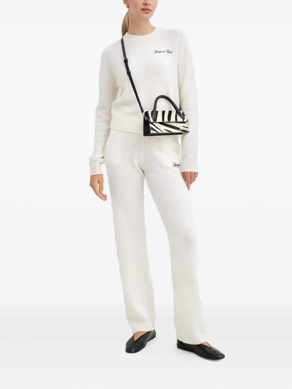 Sporty And Rich Logo-embroidered Trousers In White