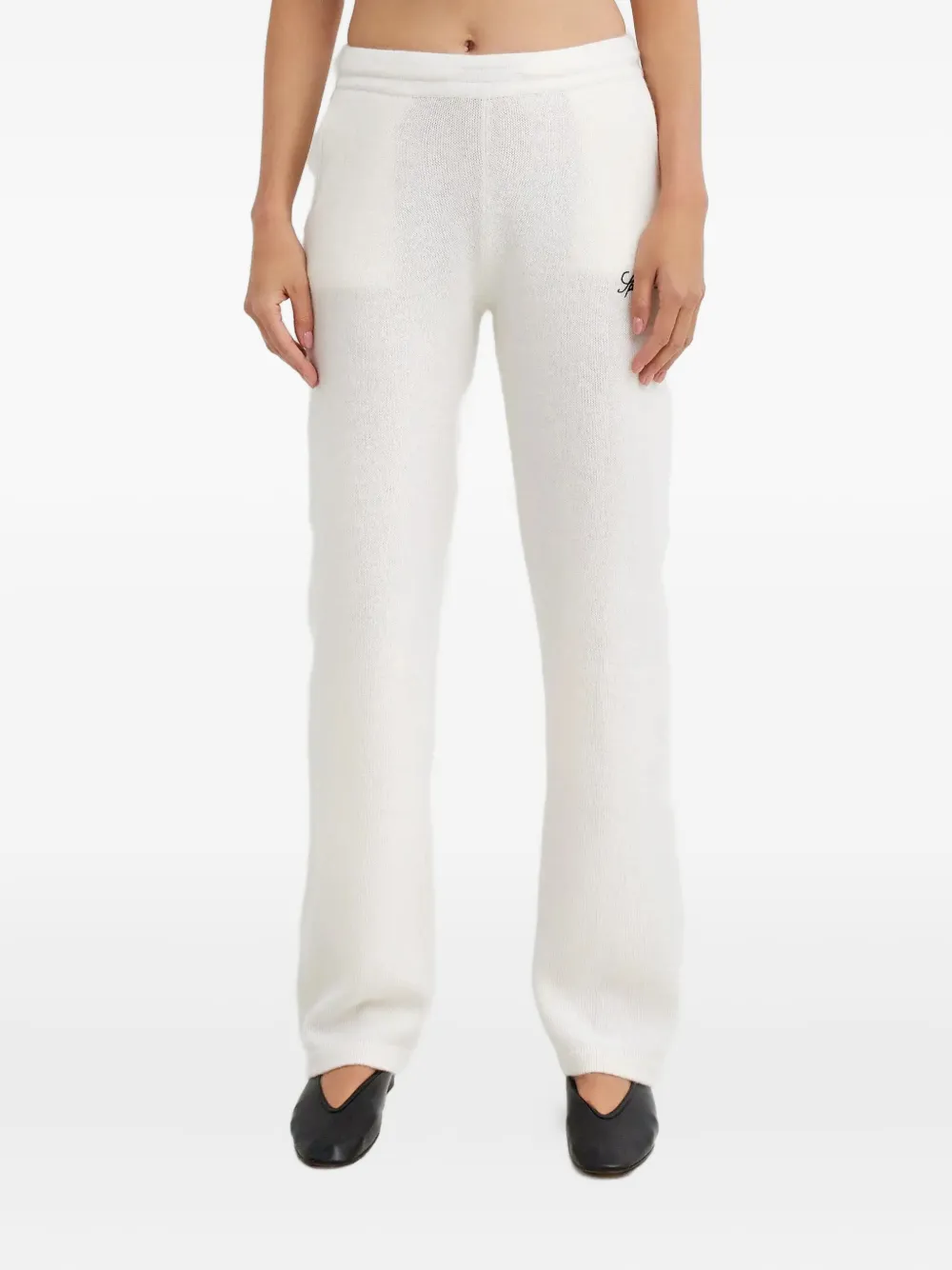 Sporty And Rich Logo-embroidered Trousers In White