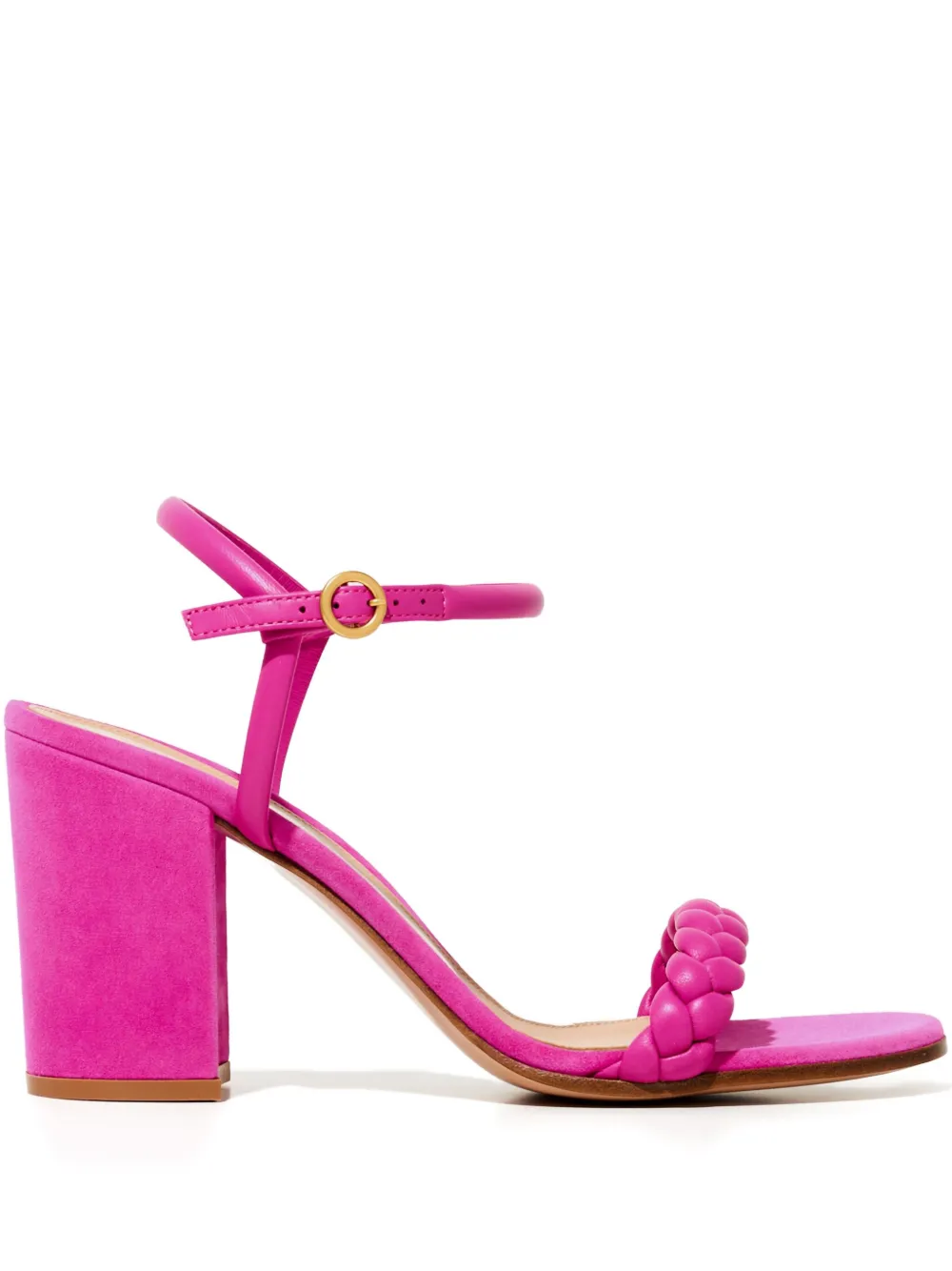 Gianvito Rossi 85 mm Cruz gevlochten sandalen met hak Roze
