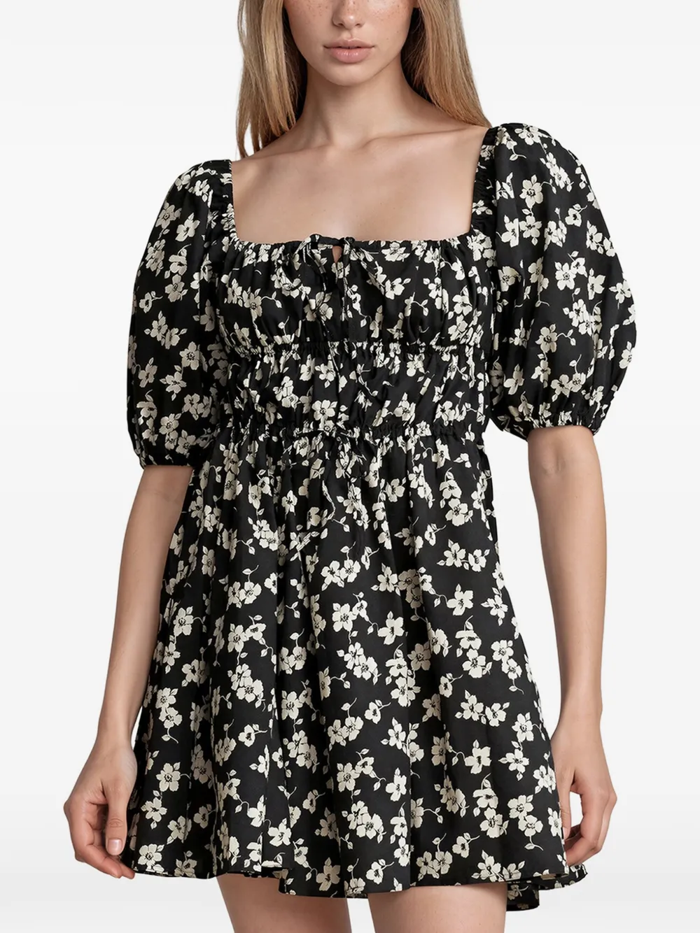 Polo Ralph Lauren robe courte fleurie à manches bouffantes - Noir Polo Ralph Lauren robe courte fleurie à manches bouffantes - Noir