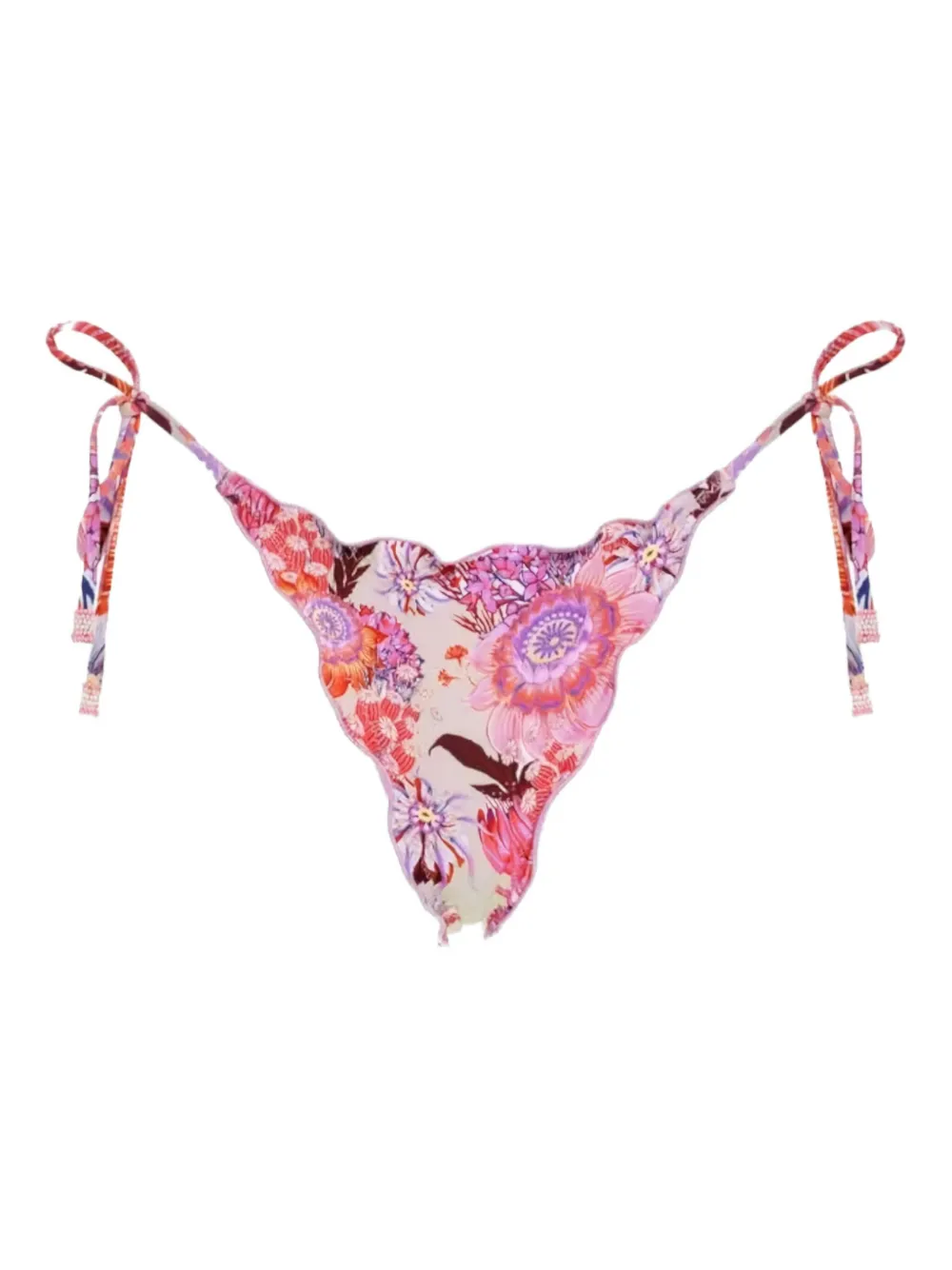 Agua Bendita Alegria Floral-print Bikini Bottoms In Pink