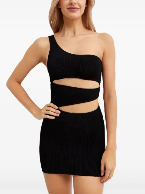 Bond-eye Rico asymmetric mini dress