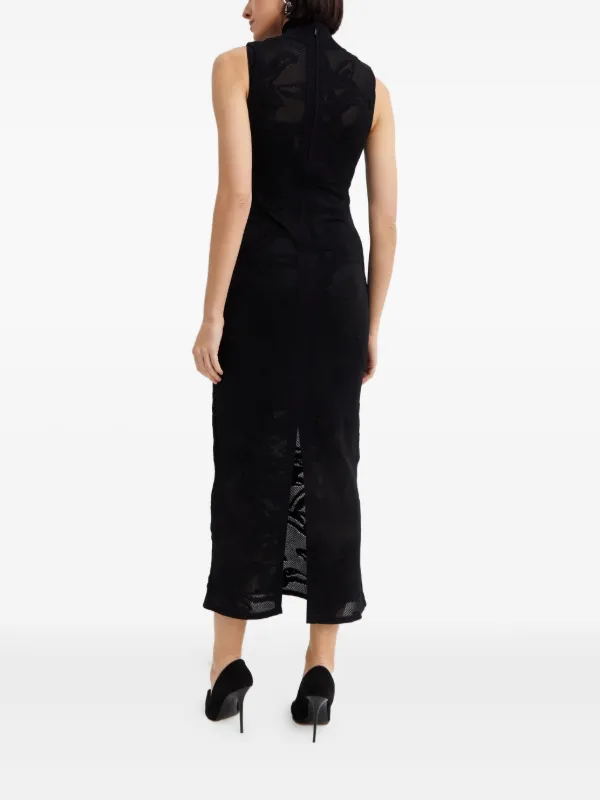 herve leger long black dress Herve Leger Black Stretch Knit Bandage Dress L Herve Leger
