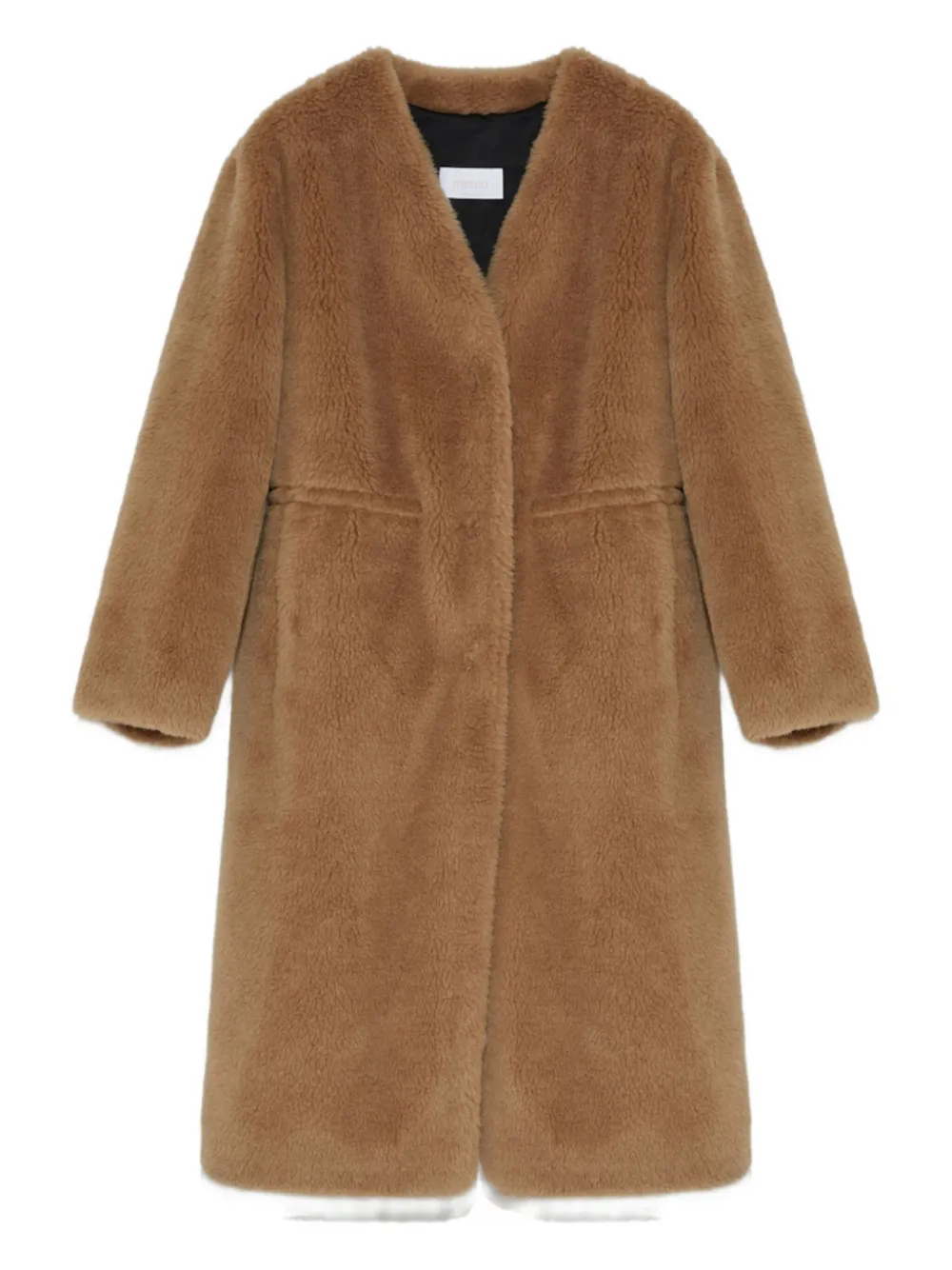 Yves Salomon Pocket Wool Coat In Brown