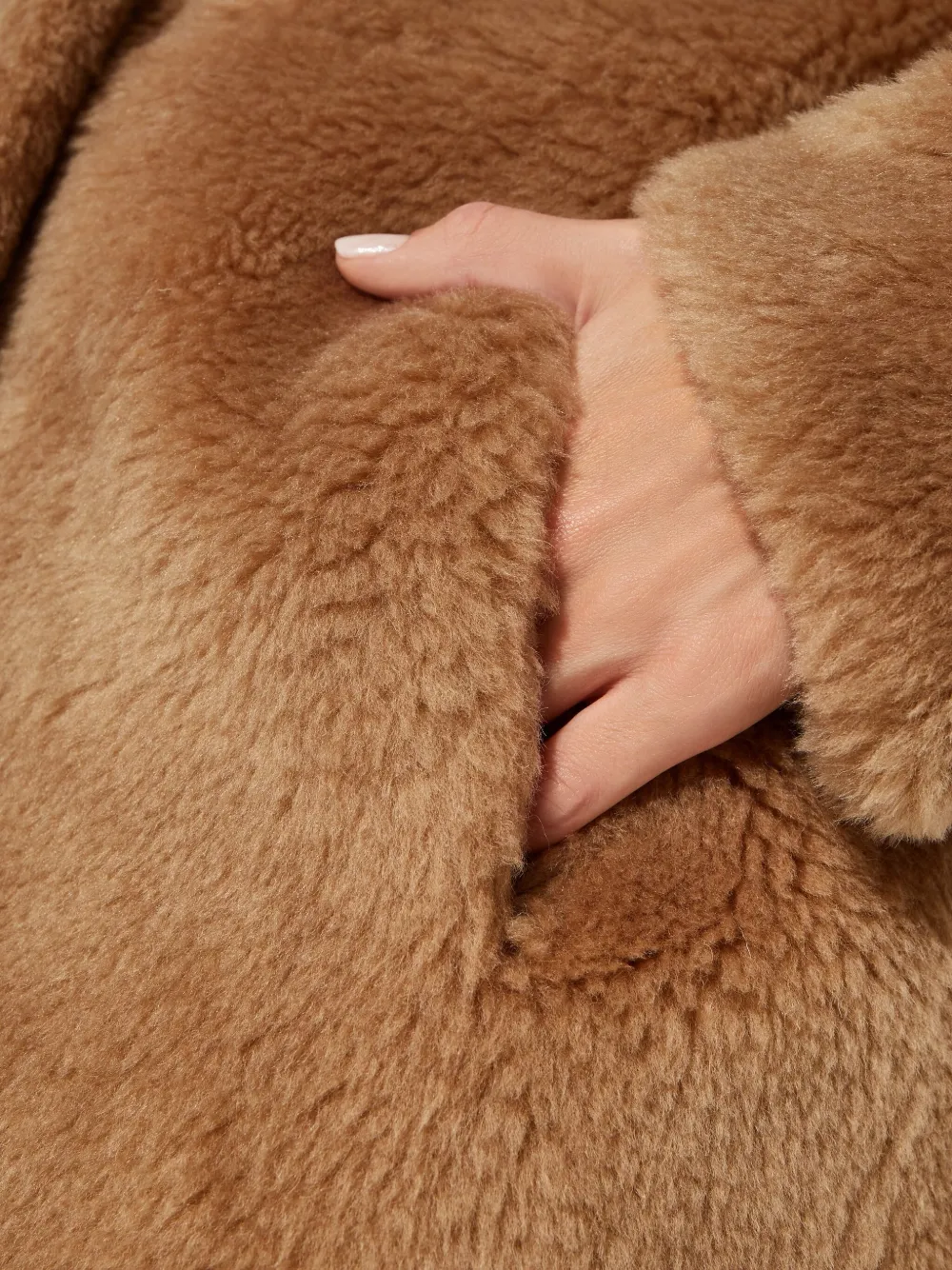 Yves Salomon Pocket Wool Coat In Brown