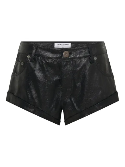 One Teaspoon cuffed leather shorts