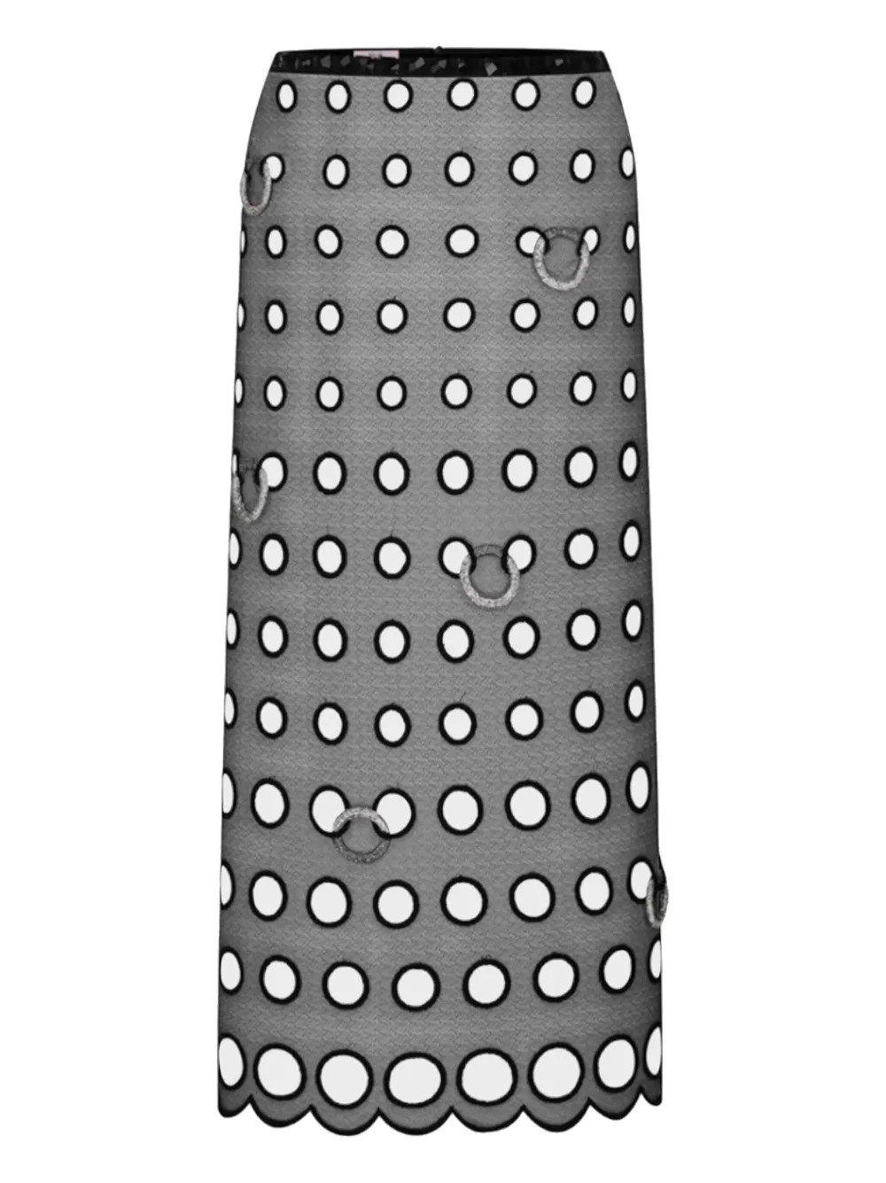 Nué Cut-out Embellished Straight Skirt In Gray