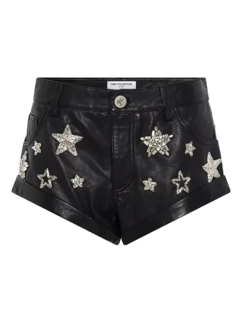 One Teaspoon star-embellished rolled shorts