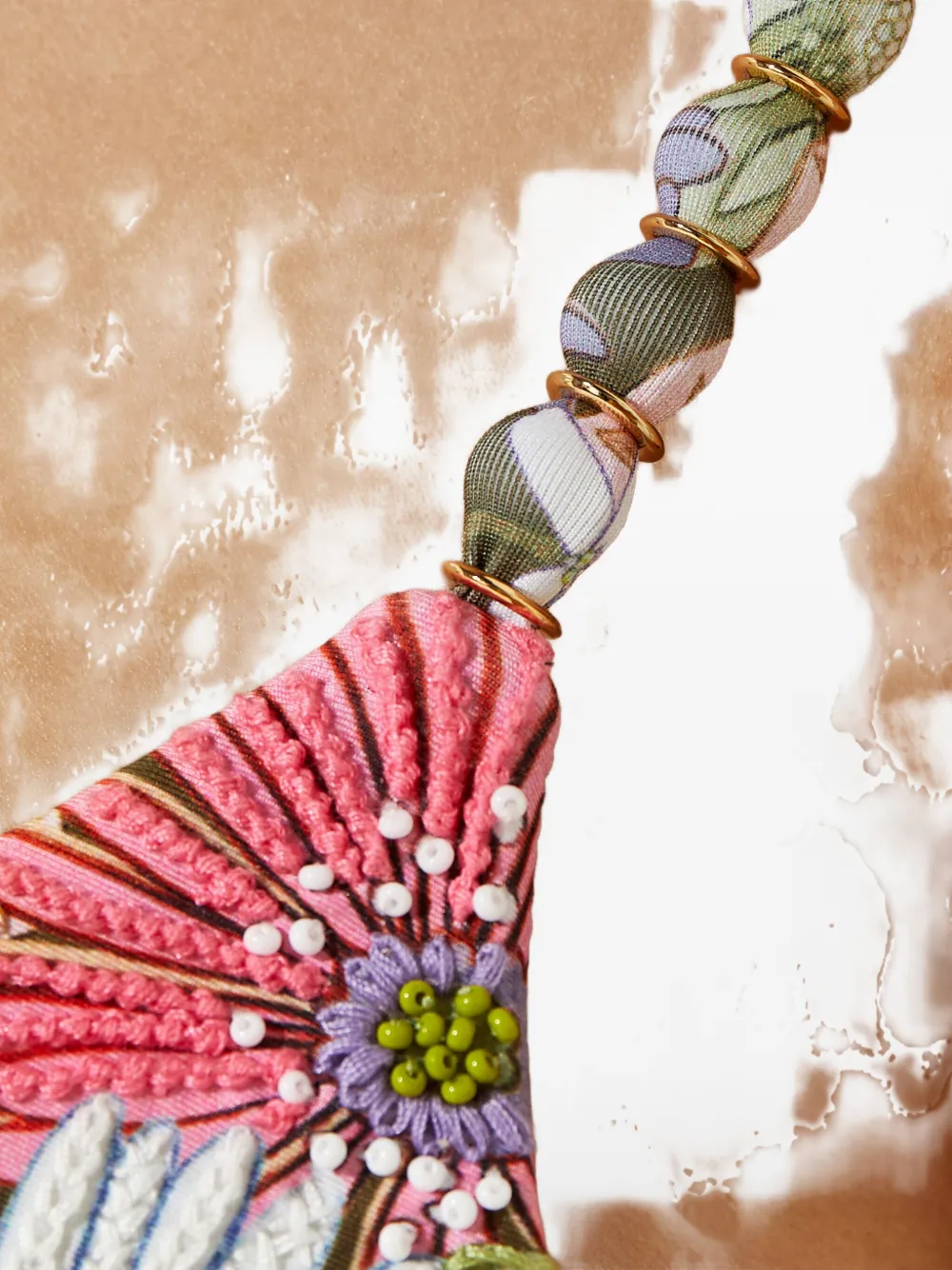 Agua Bendita Embroidered-detail Bikini Top In Multi