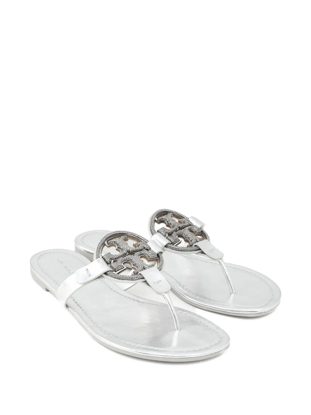 Tory Burch Miller logo-plaque sandals Grijs
