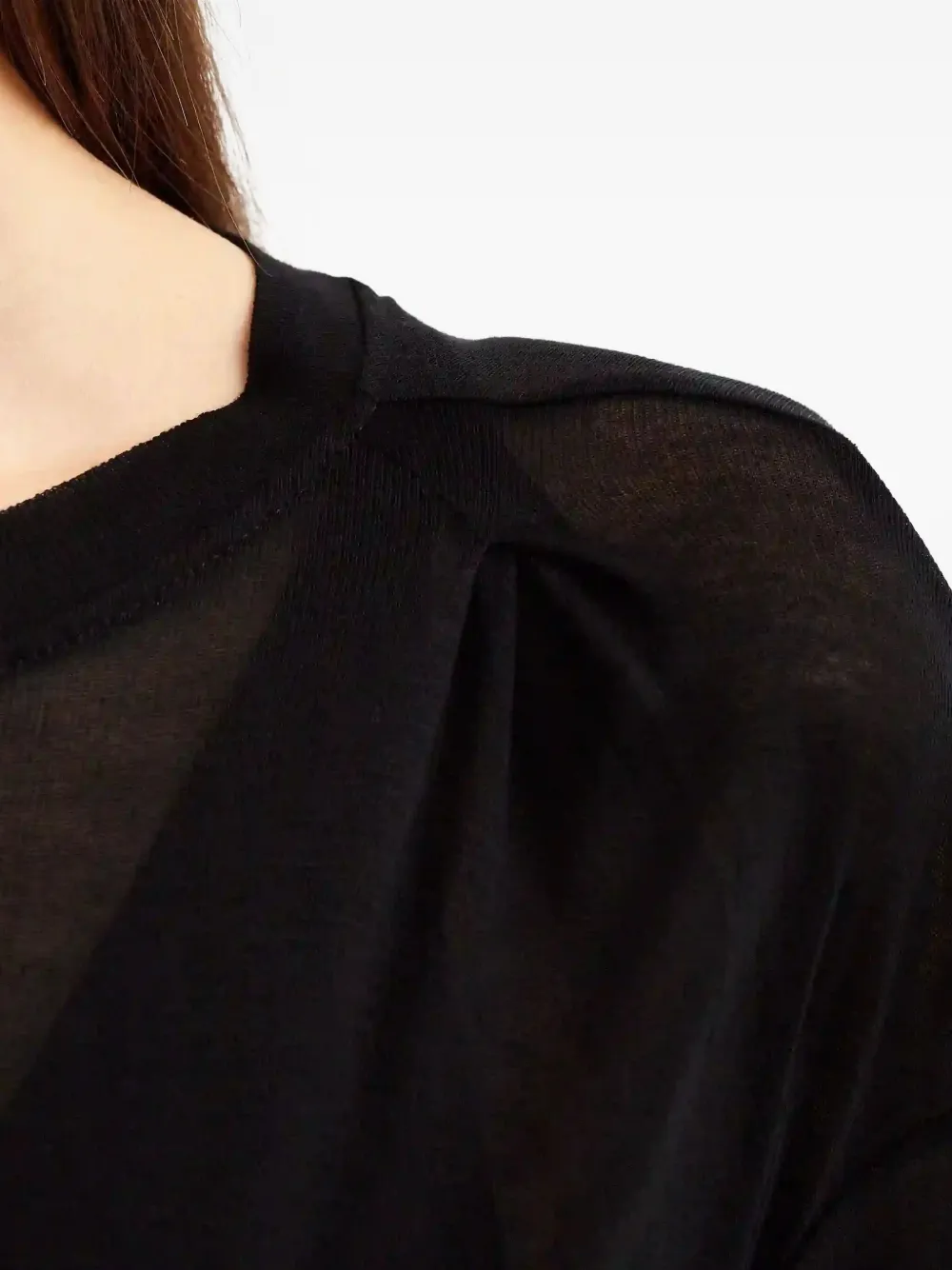 Victoria Beckham Pleated Short-sleeve Top In Black