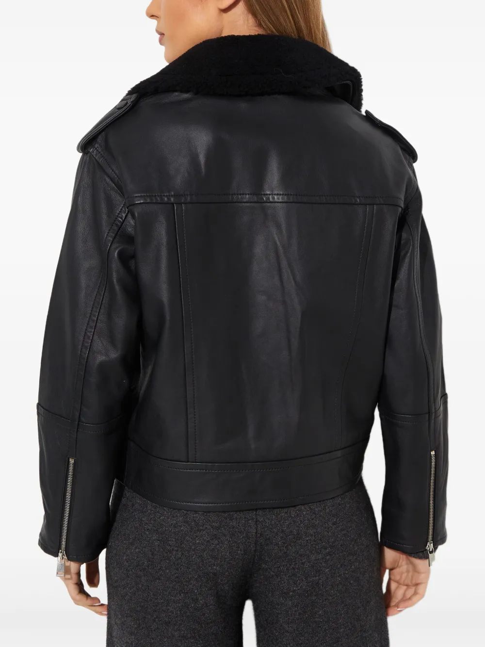 Yves Salomon Zip-up Leather Jacket In Black