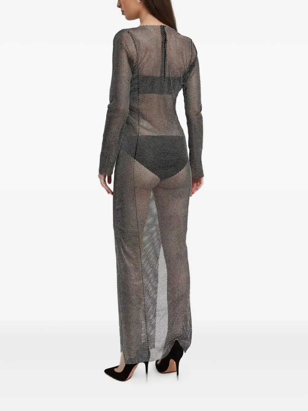 Santa Brands Maxi-jurk verfraaid met mesh Zwart