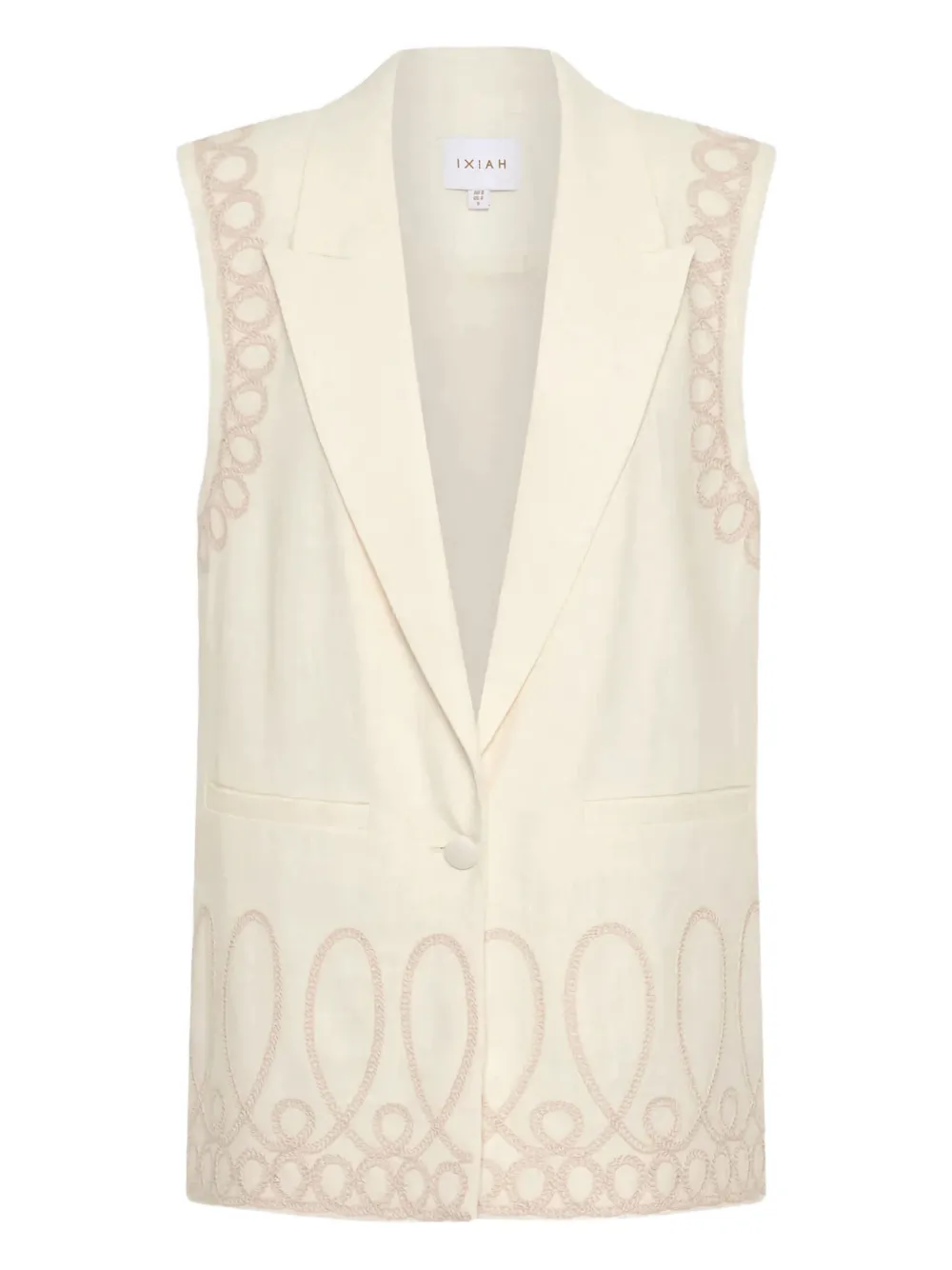 Ixiah Alkali Embroidered Waistcoat In Neutral