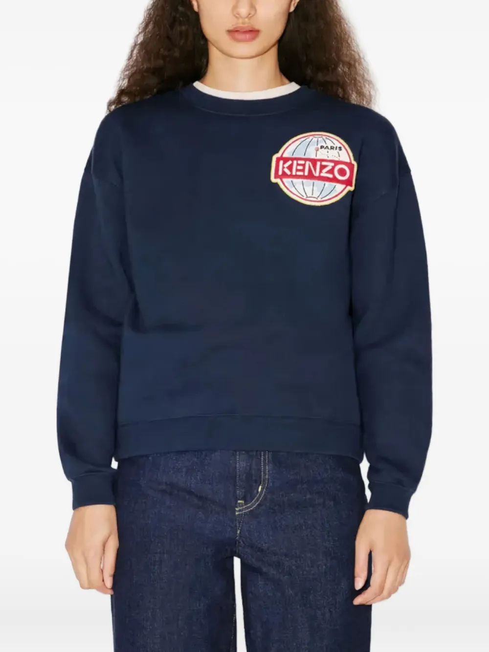 Kenzo Sweater met logopatch Blauw