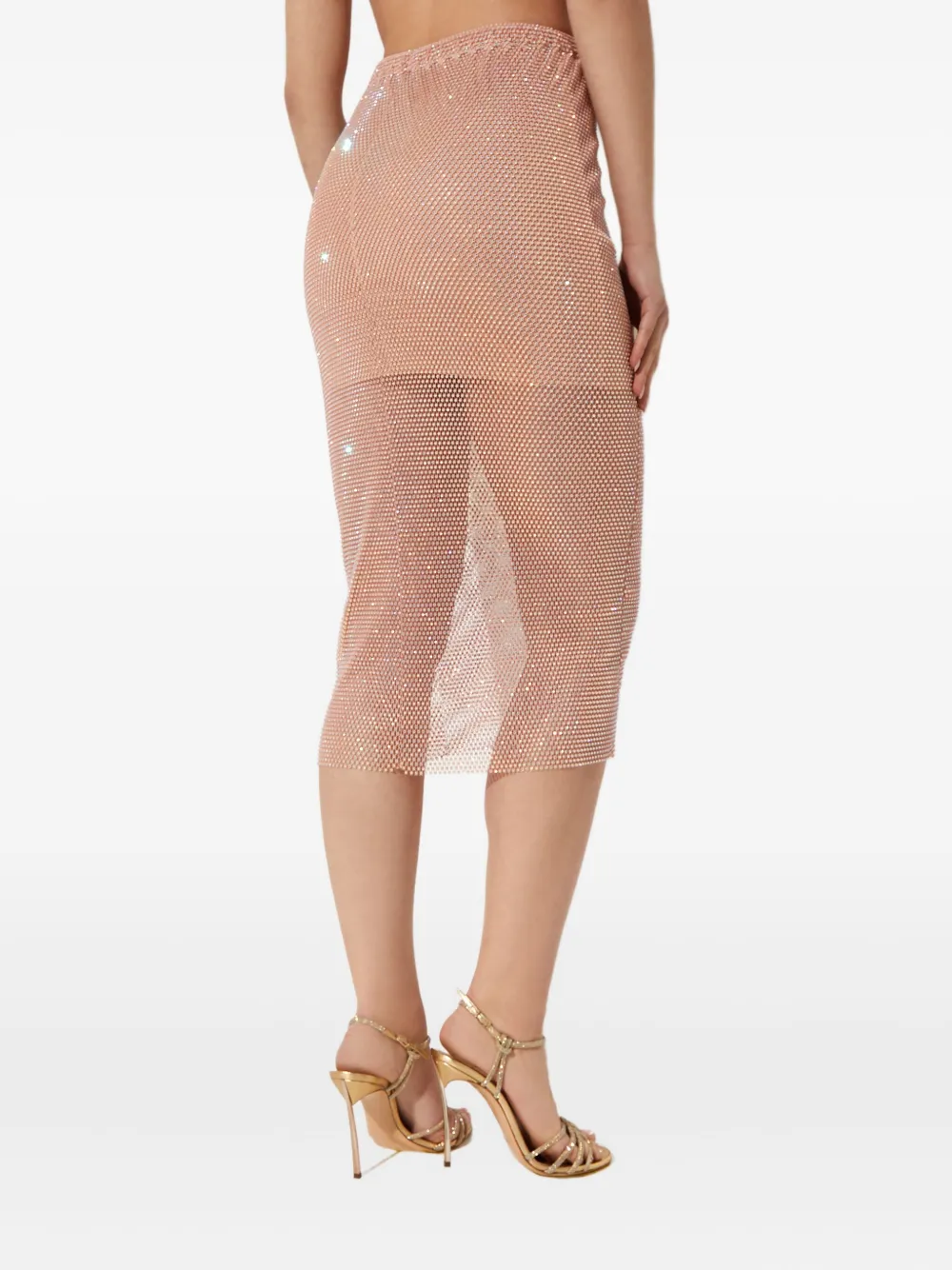 Santa Brands Midi-rok verfraaid met kristallen Beige