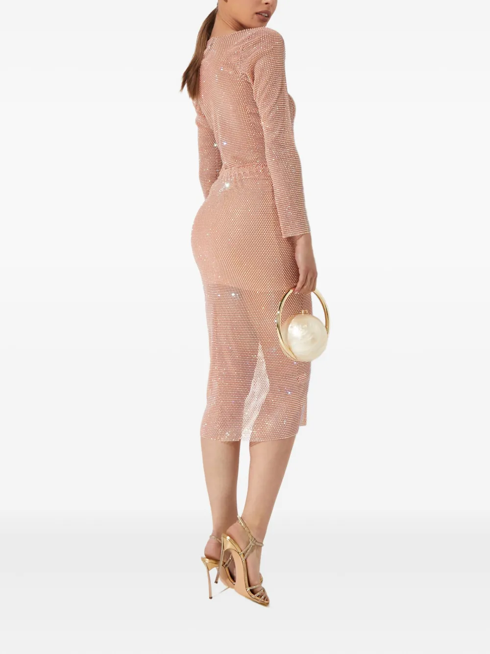 Santa Brands Midi-rok verfraaid met kristallen Beige