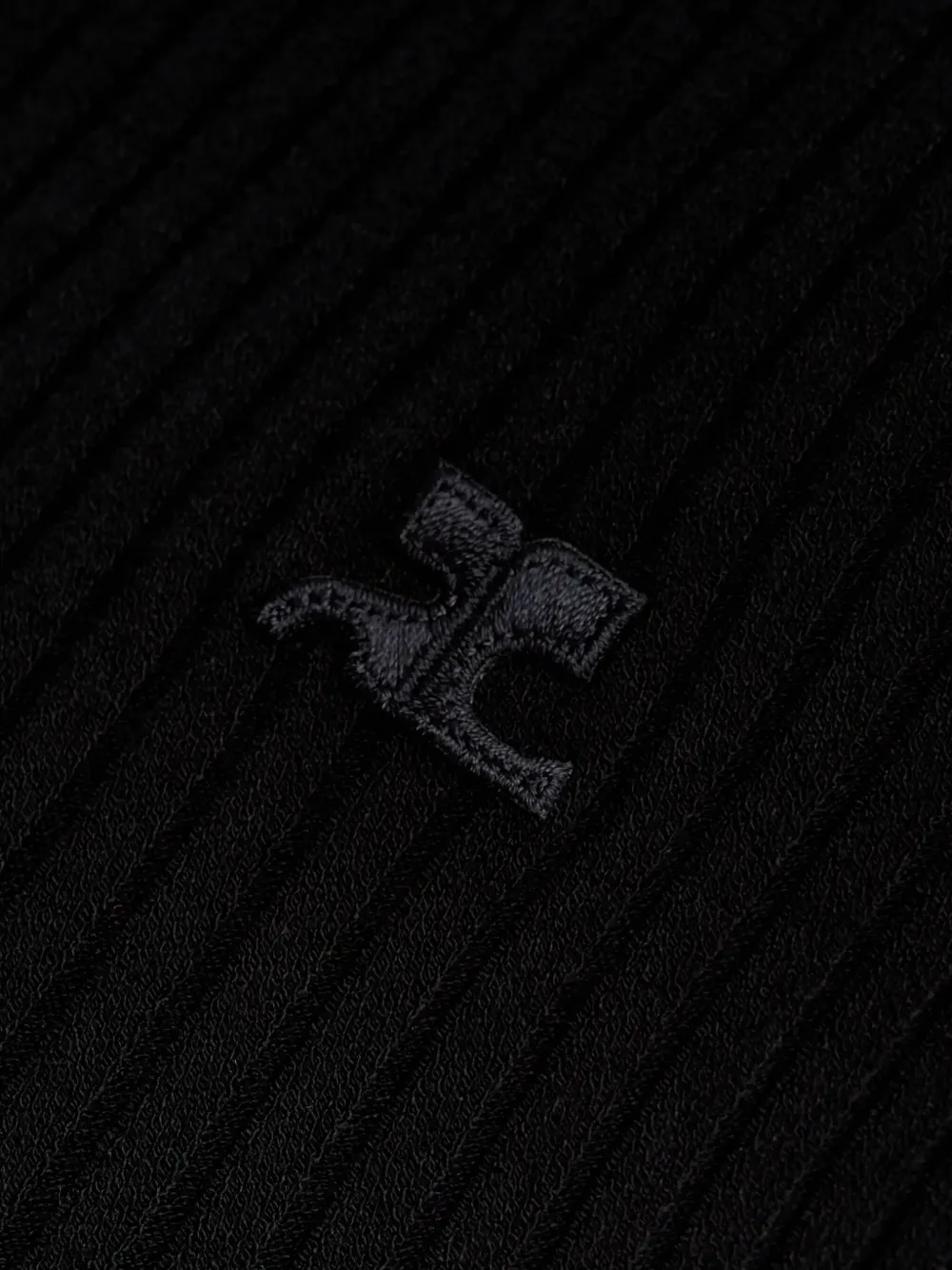 Courrèges Poloshirt met geborduurd logo Zwart