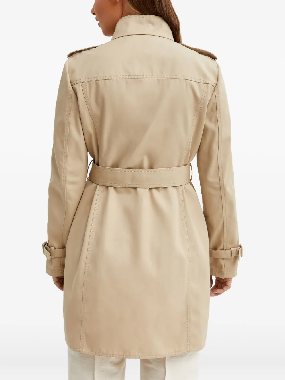 Fay Belted Hook Coat In Gray