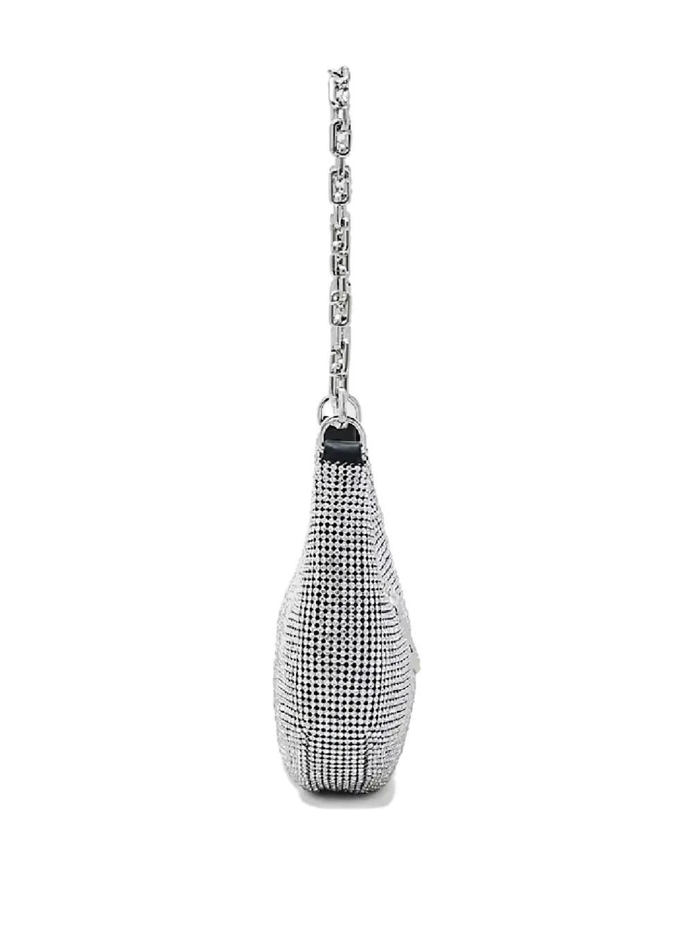 Marc Jacobs Small The Curve Crystal-embelishmend Logo-detail Shoulder Bag In Silver