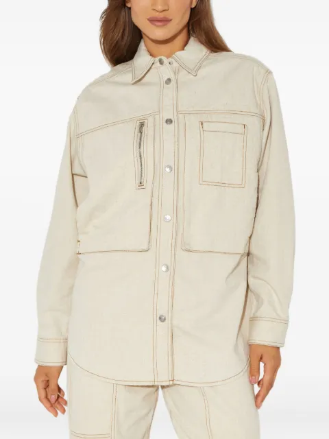 ISABEL MARANT contrast-stitching snap-button jacket