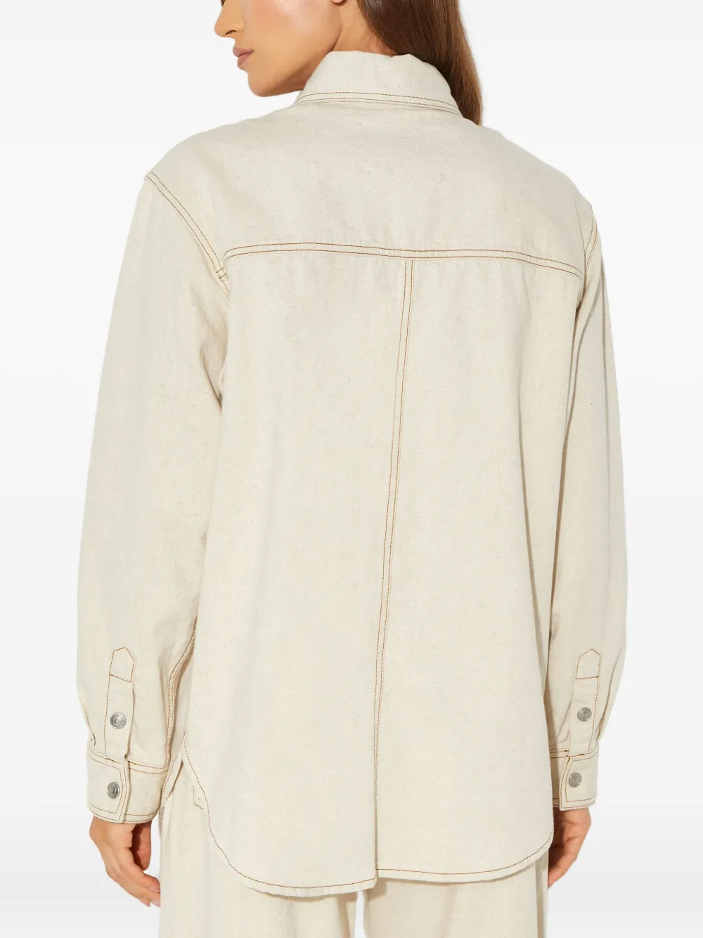 ISABEL MARANT Jack met drukknoop en contrasterend stiksel Beige
