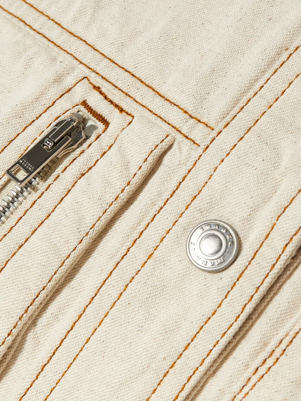 ISABEL MARANT Jack met drukknoop en contrasterend stiksel Beige