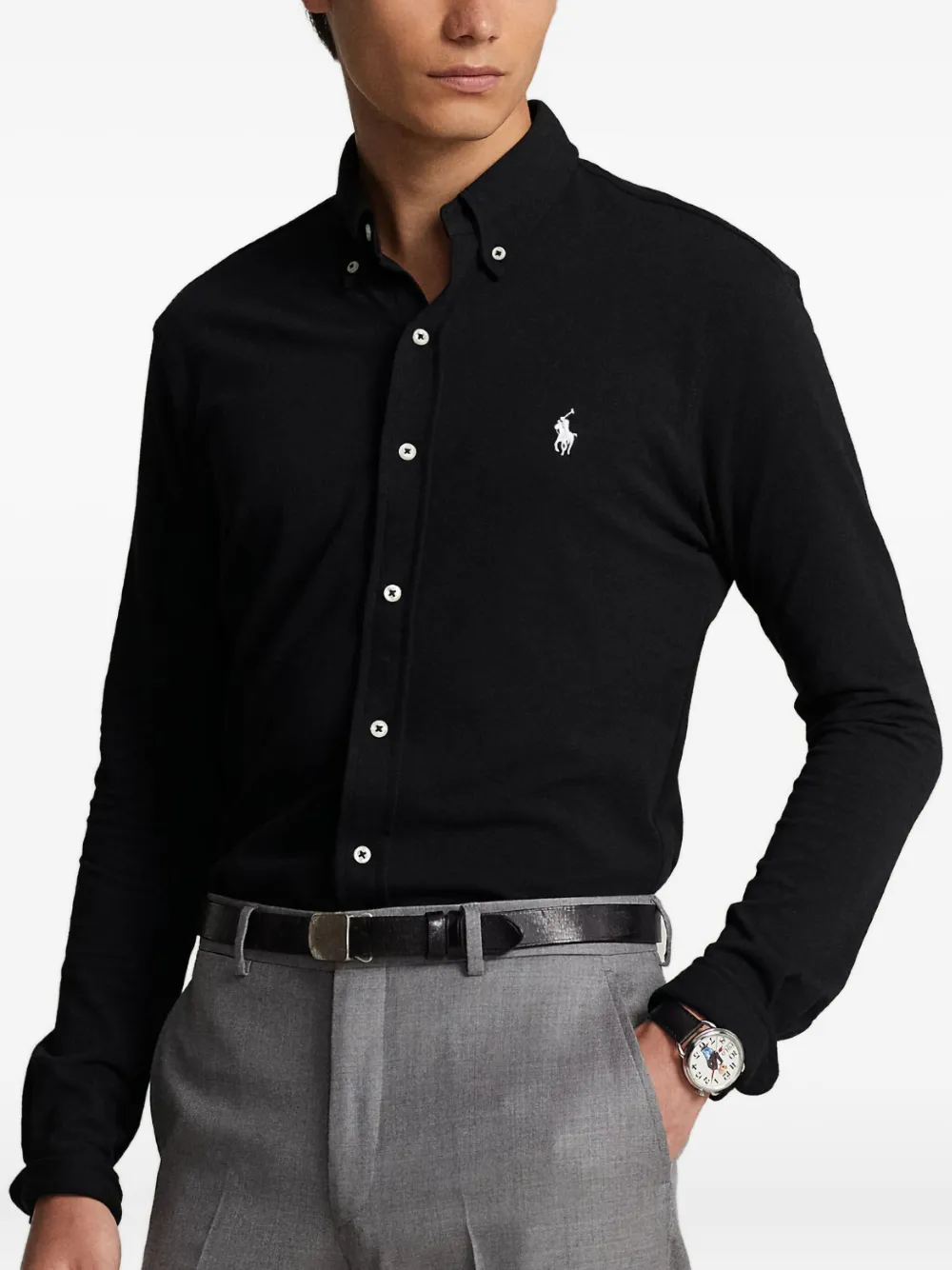 Polo Ralph Lauren Overhemd met geborduurd logo Zwart