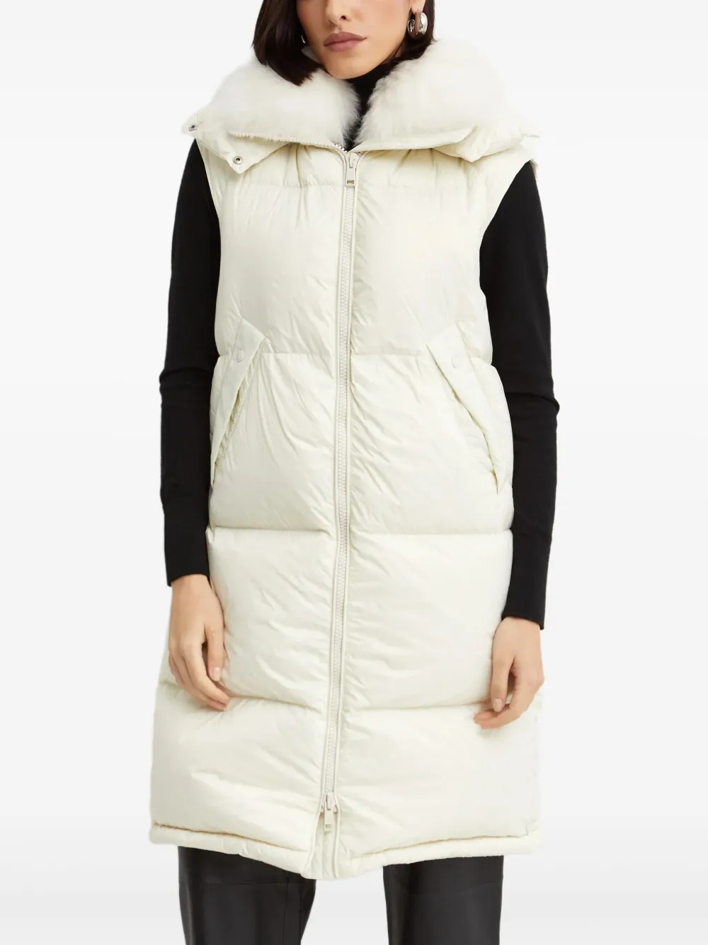 Yves Salomon Detachable-hoodie Gilet In White