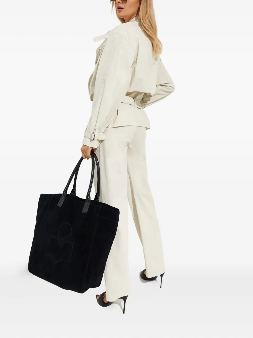 ISABEL MARANT Glatiny high-waist broek Beige