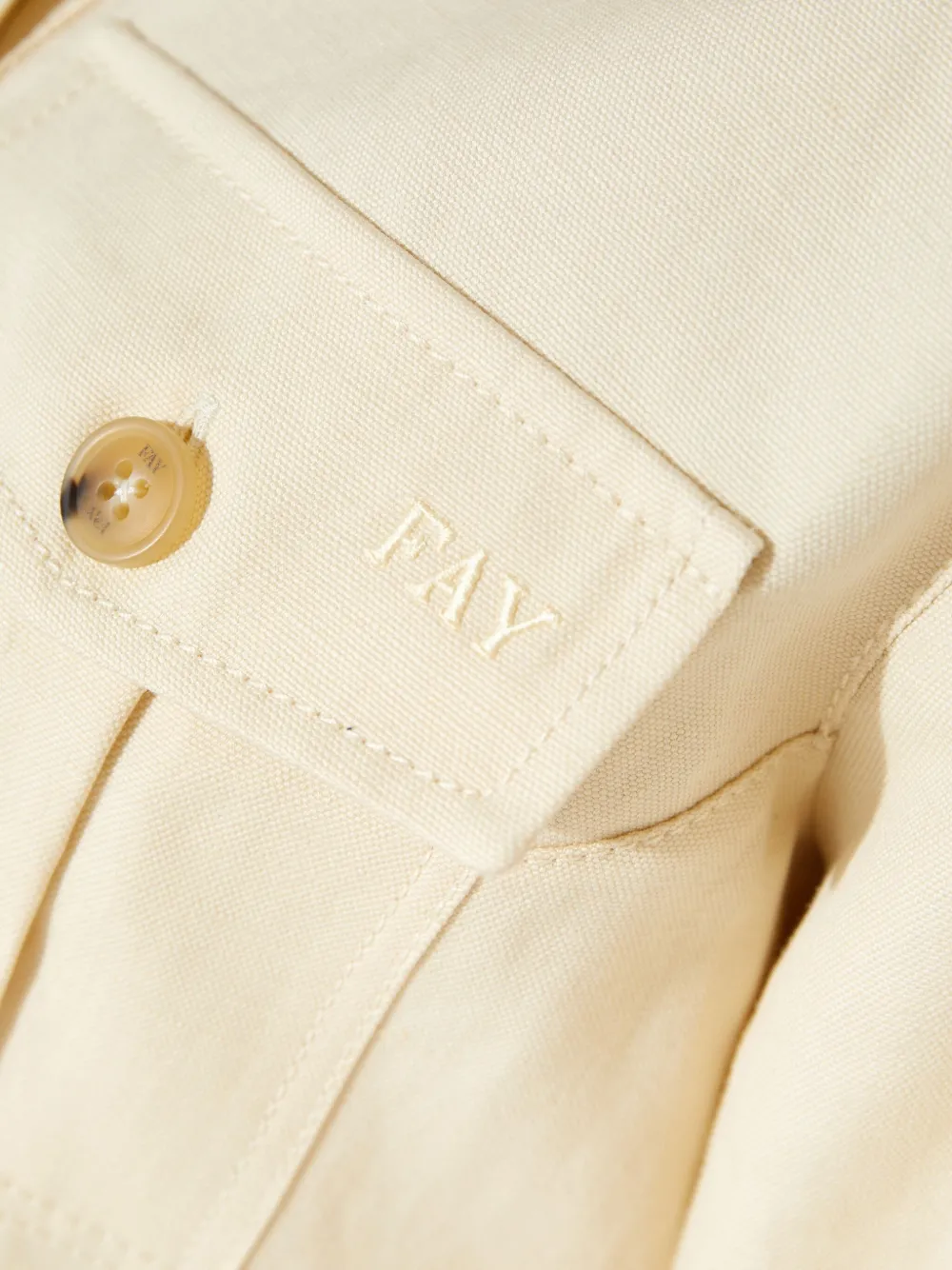 Fay Poloshirt met geborduurd logo Beige