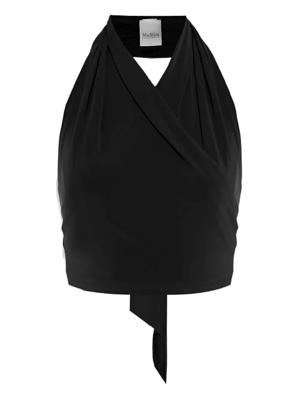 Max Mara Plinio ホルターネック ドレープトップ - ブラック Max Mara Plinio ホルターネック ドレープトップ - ブラック