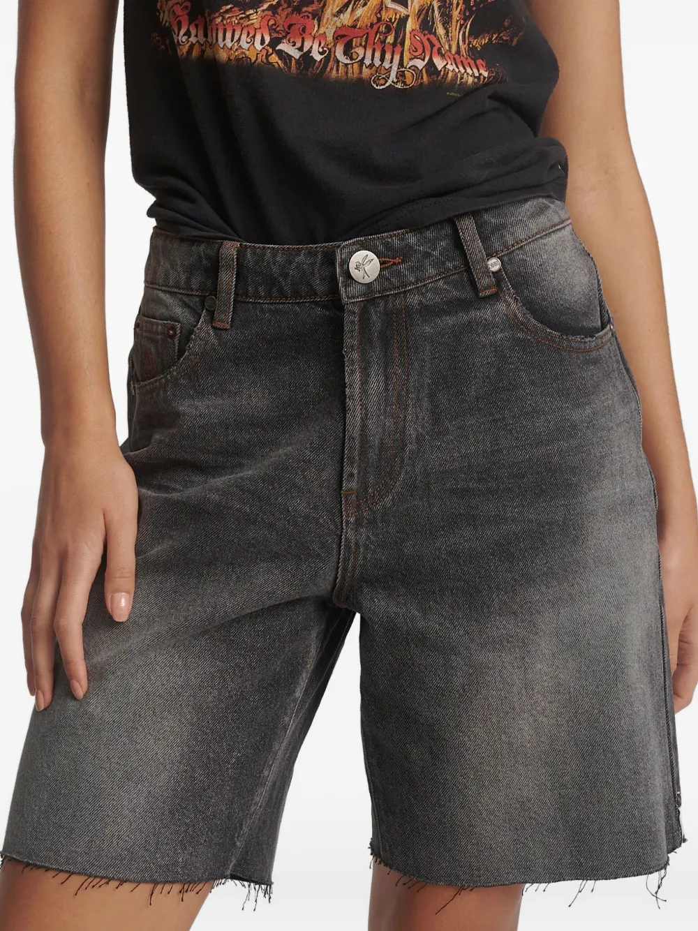 One Teaspoon Jackson Denim Shorts In Black