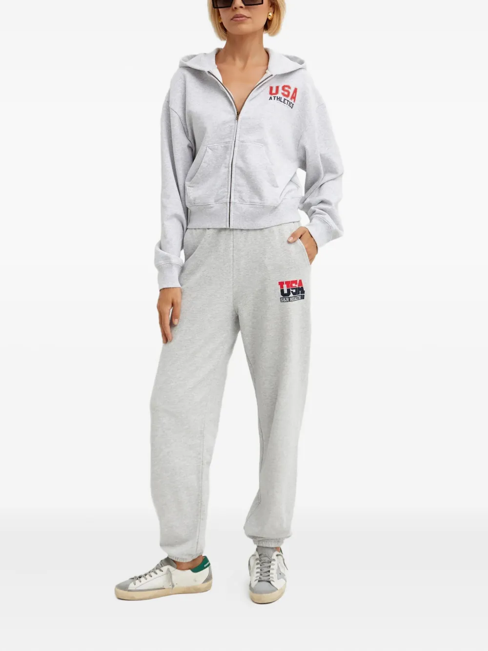 Sporty & Rich Hoodie met rits - Grijs