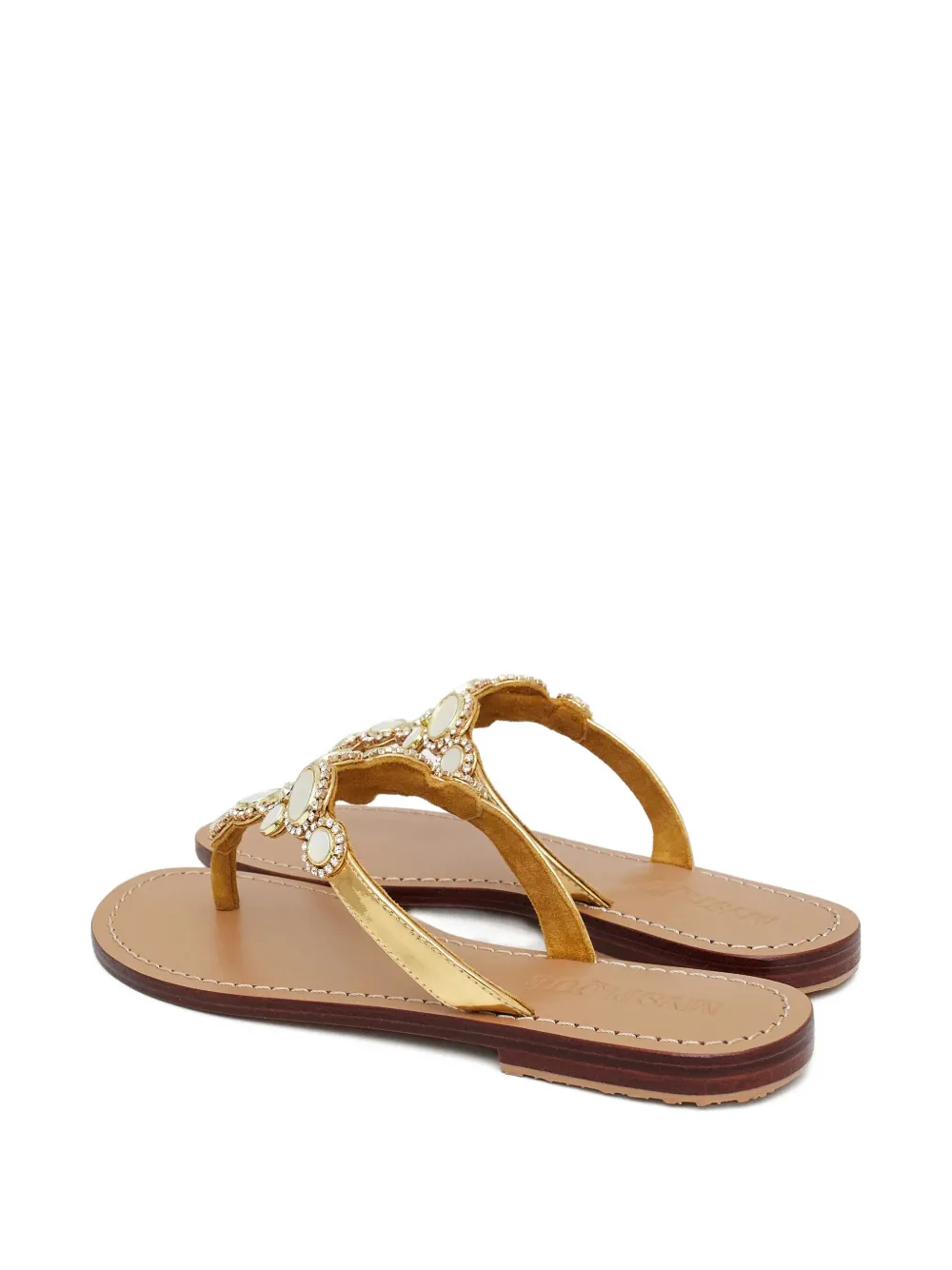  Mystique Embellished Flat Sandals - Brown 