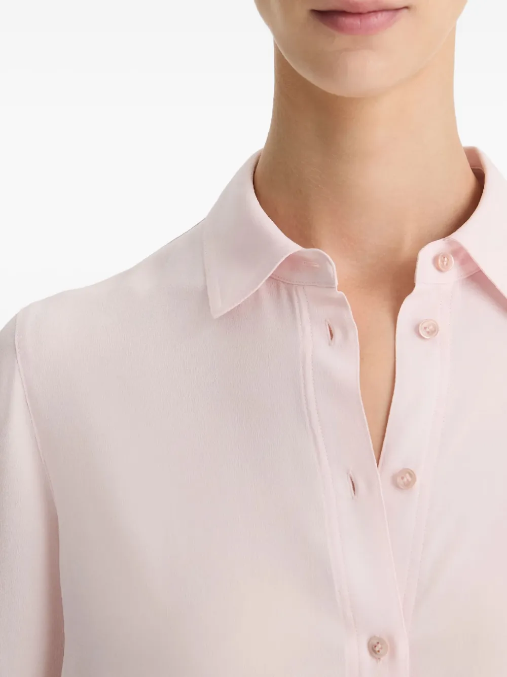 Vince Buttoned Silk Shirt In Pink