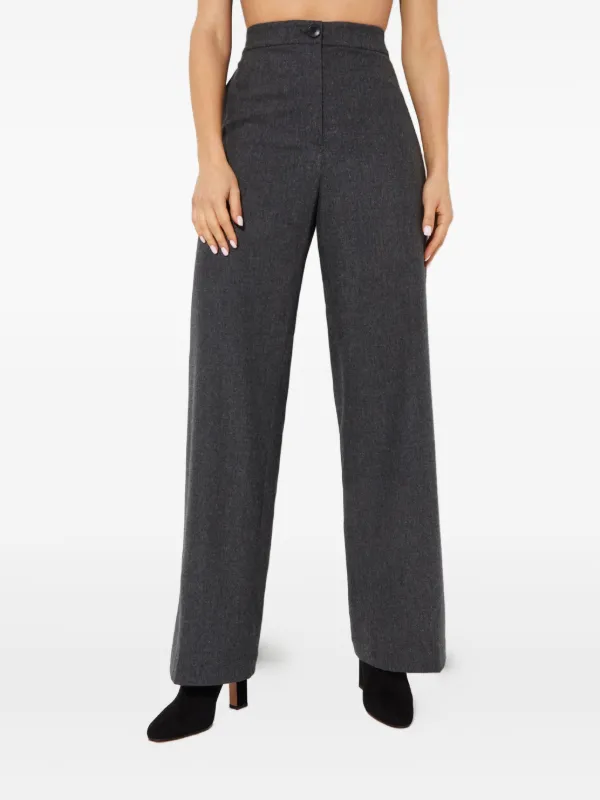 Yves Salomon Buttoned Wide-leg Trousers in Grey