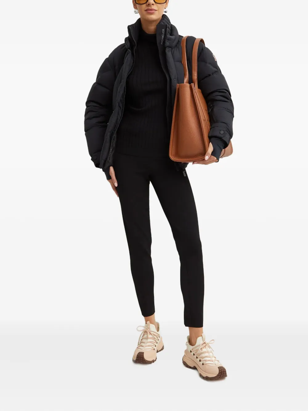 Moncler Jas met logopatch Zwart