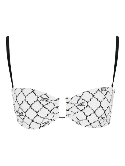 Max Mara Alicia monogram-ruffled bandeau bikini top 