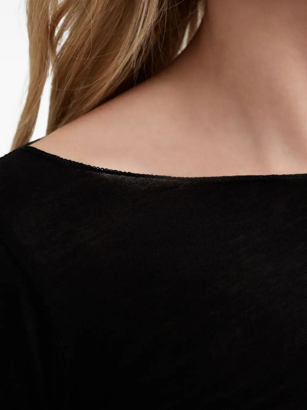 Aya Muse Top met boothals Zwart