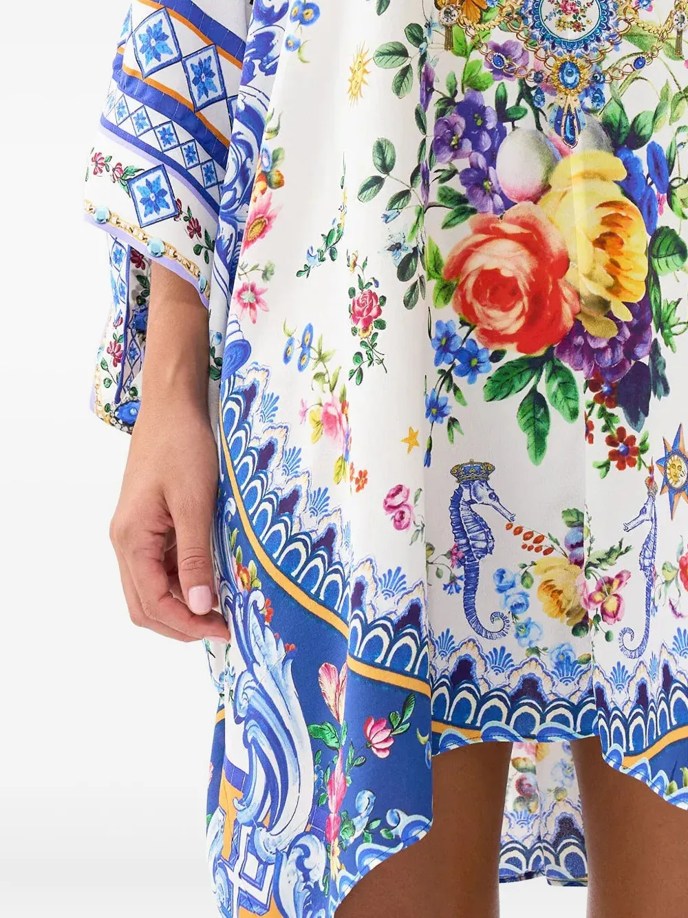 Camilla Mini-jurk met print Wit