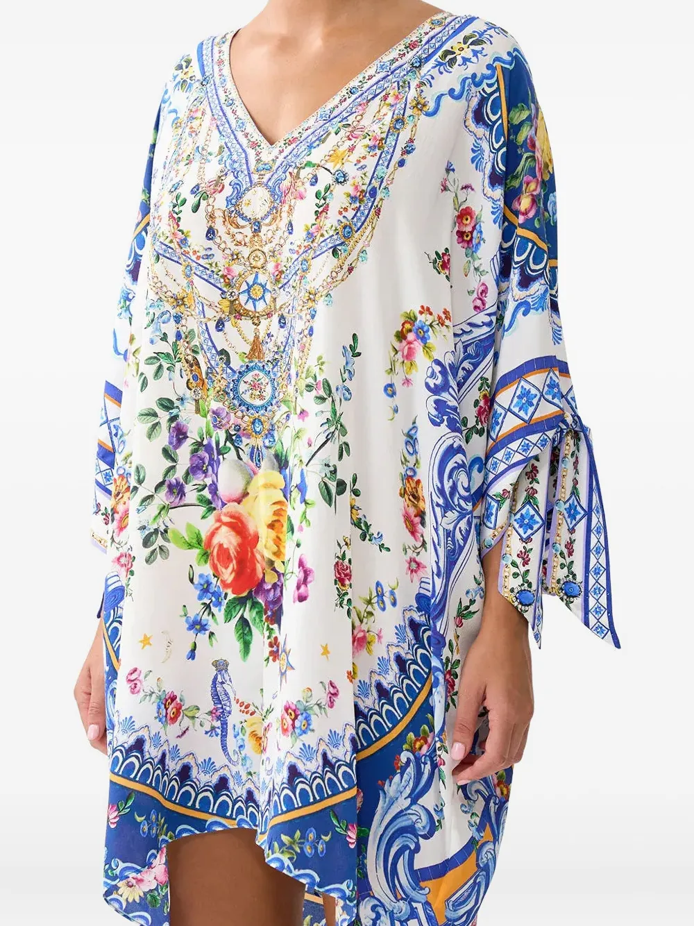 Camilla Mini-jurk met print Wit