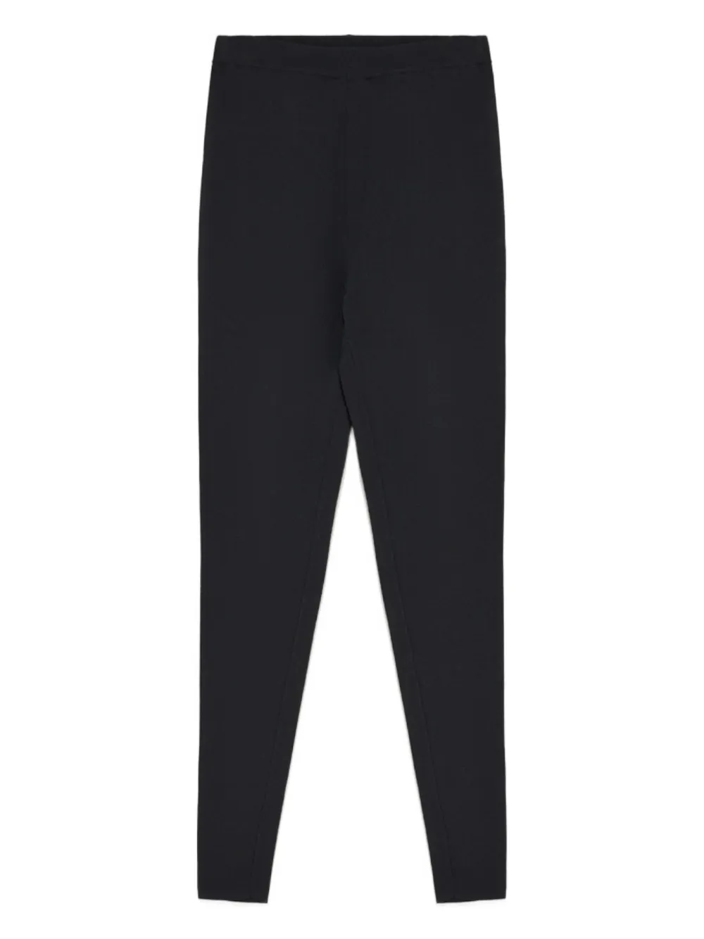 Yves Salomon elasticated ribbed-knit leggings - Nero